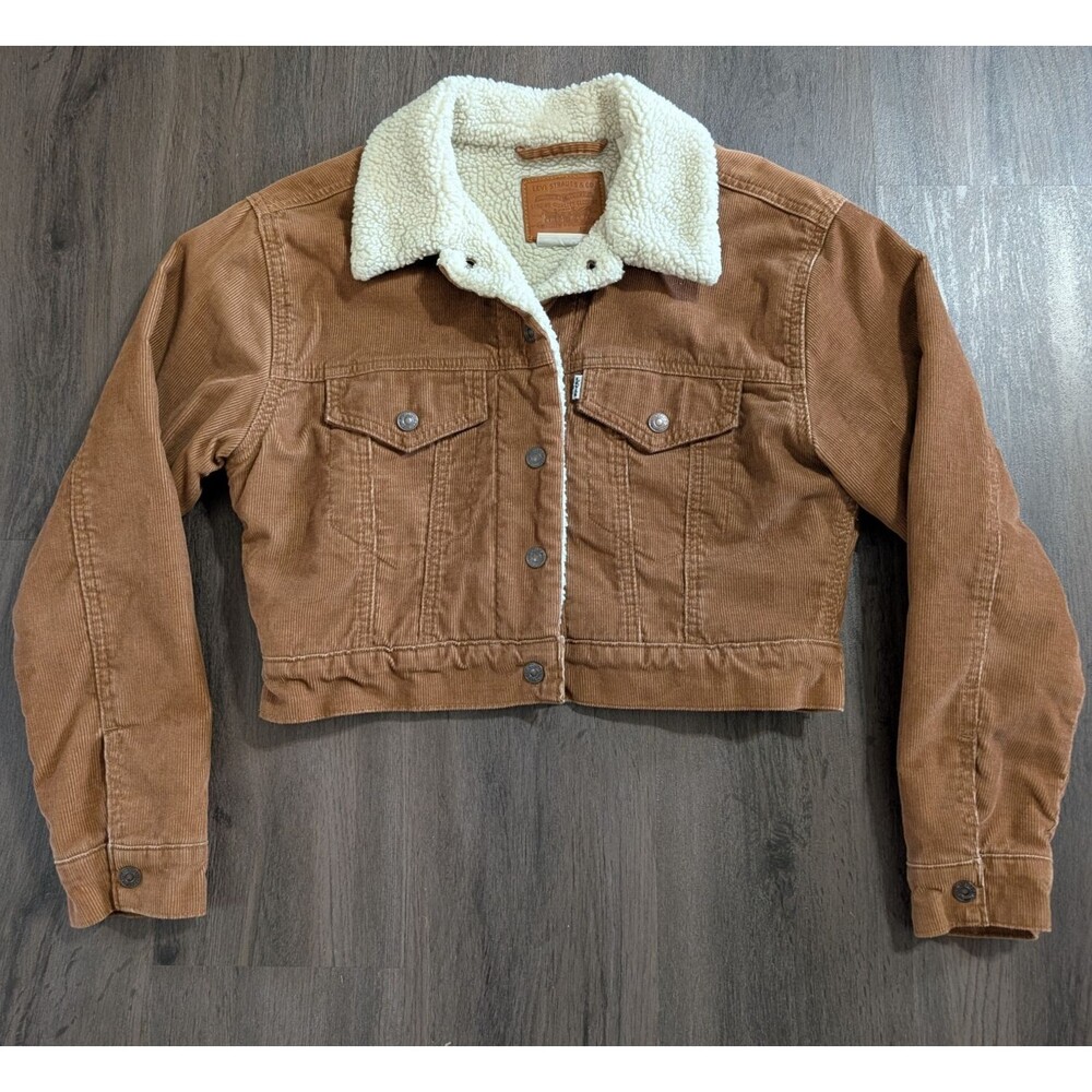 Levi’s Premium Big E Corduroy Sherpa Type 3 Trucker Jacket Small Brown